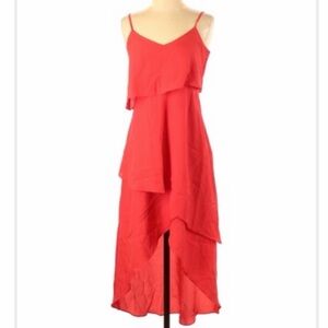 BCBG Paris Hibiscus Red High-Low Sleeveless Summer Party Cocktail Dress
